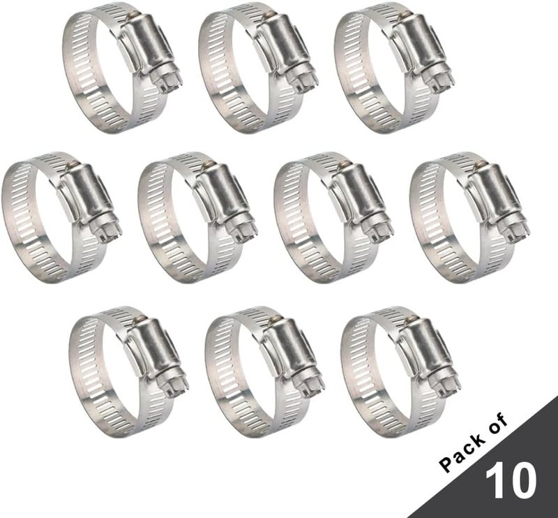 Duravel Galvanized Iron Hose Clamps, Adjustable Worm Drive (Pack of 10, 22-30mm) - Image 2